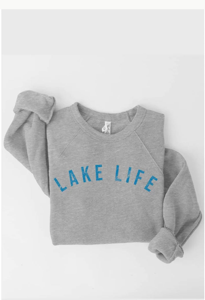 Retro Lake Life Graphic Premium Fleece Sweatshirt - Size XL