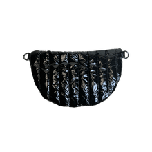 Load image into Gallery viewer, Reese Quilted Sling/Waist Bag w/Black Resin Chain &amp; 2&quot; Solid: BLACK

