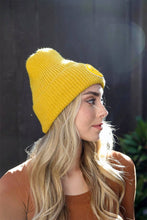 Load image into Gallery viewer, Smiley Face Ribbed Beanie: Black
