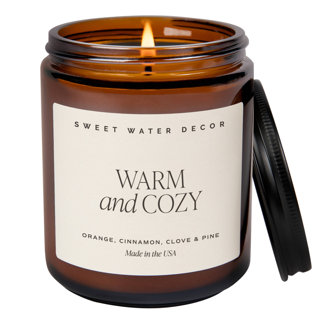 Warm and Cozy 9 oz Soy Candle - Christmas Home Decor & Gifts
