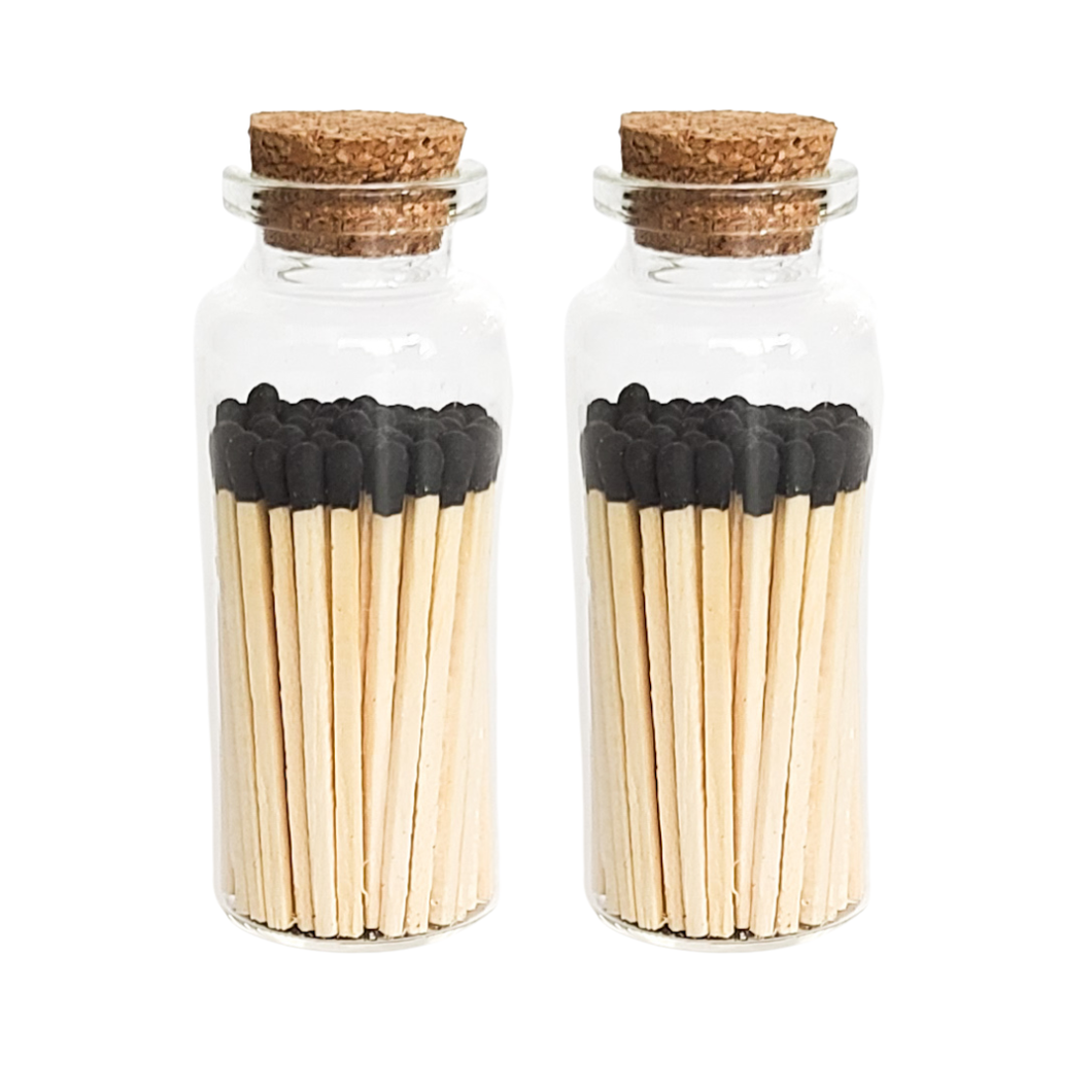 Black Matches in Medium Corked Vial
