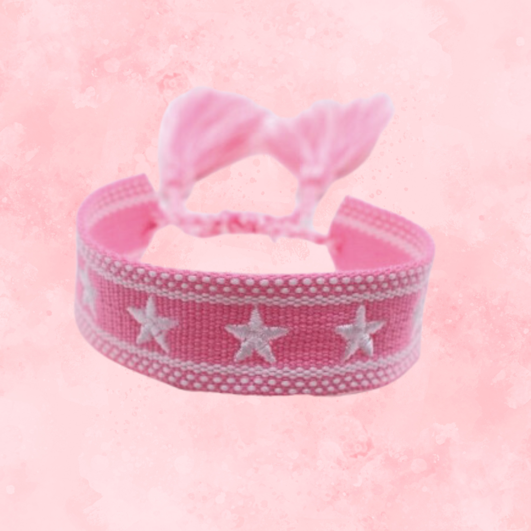 Embroidered Bracelets Pink Star Bracelet