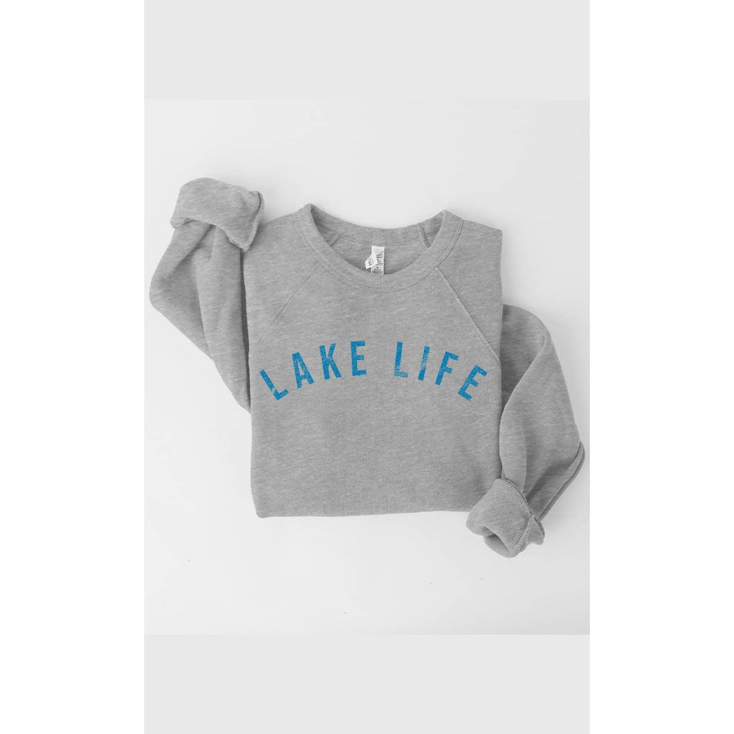 Retro Lake Life Graphic Premium Fleece Sweatshirt - Size L