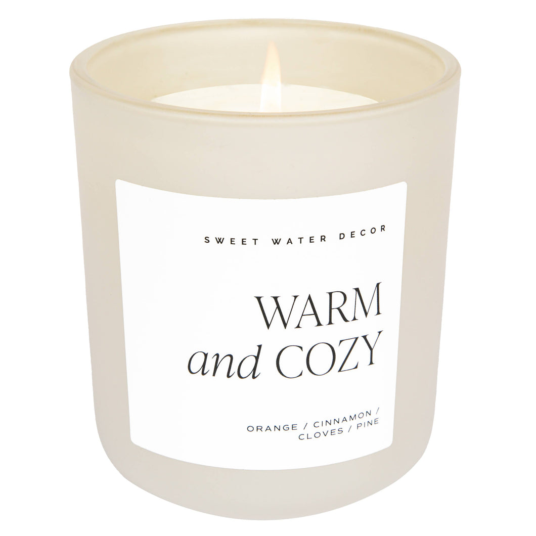 Warm and Cozy 15 oz Soy Candle, Matte Jar- Home Decor, Gifts