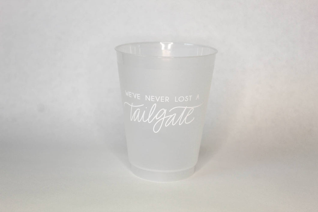 We've Never Lost A Tailgate WHITE | FrostFlex Set of 8 Cups