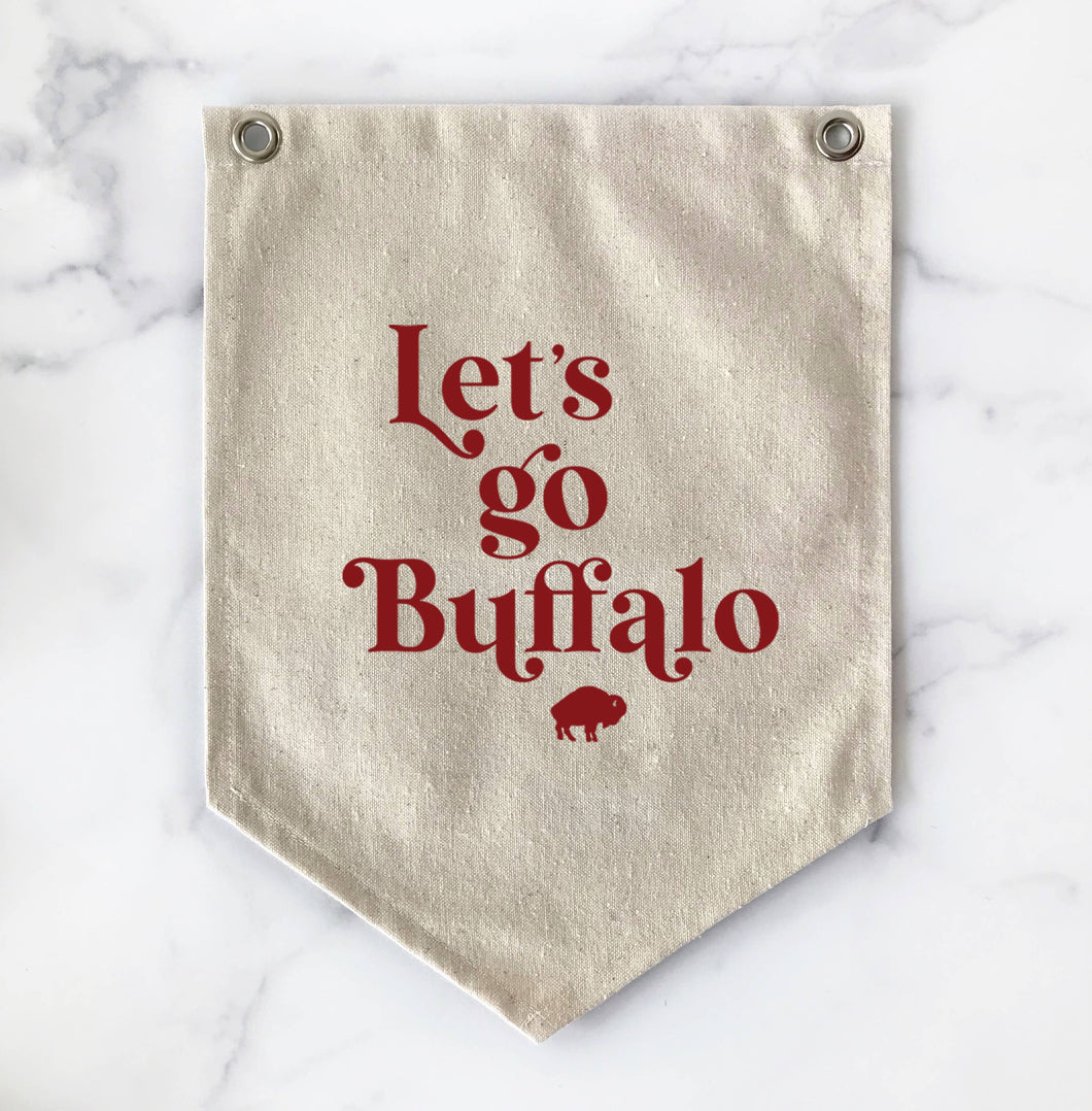 Buffalo Bills Canvas Banner Pennant Lets Go Buffalo Sign